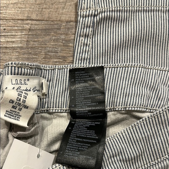 L.O.G.G. H&M Blue/White Striped cropped straight leg Jeans Size 10 - Picture 5 of 11